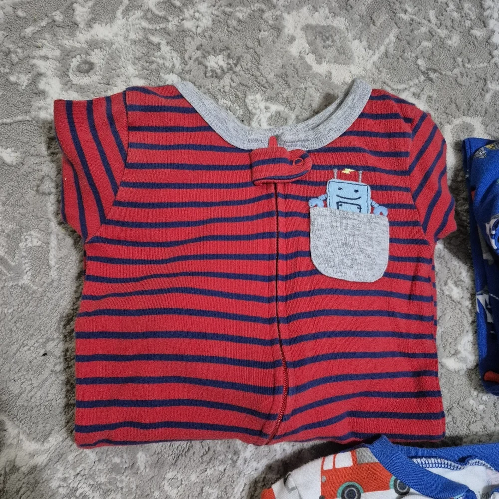Carter's Boy's Pirate, Robot, Cars, Cotton Sleeper Set Size 24M - Picture 2 of 5